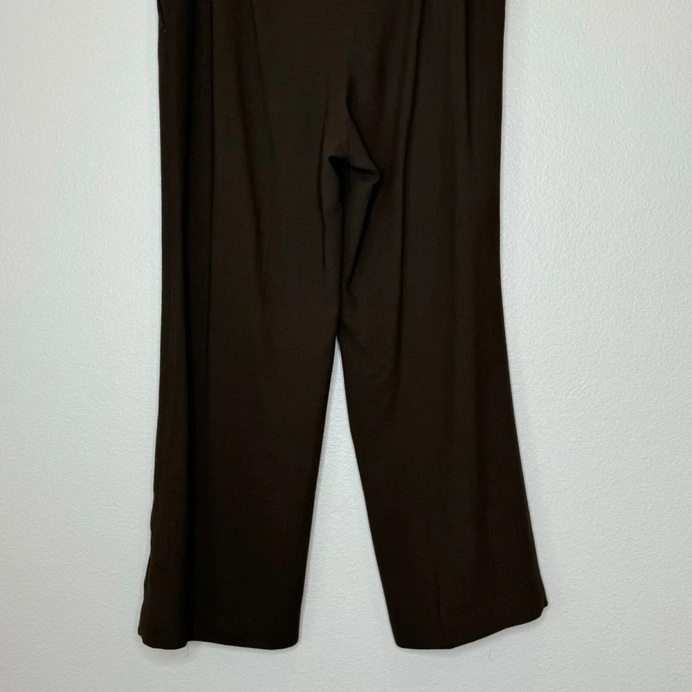 TALBOTS Womens Wool Blend Trousers Pants 12P‎ Petites Brown Lined Office Career